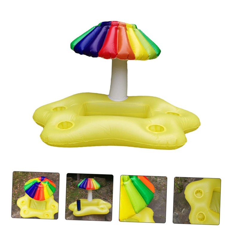 CIYODO Inflatable Floating Drink Holder 4 Cup Holders Pool Cooler
