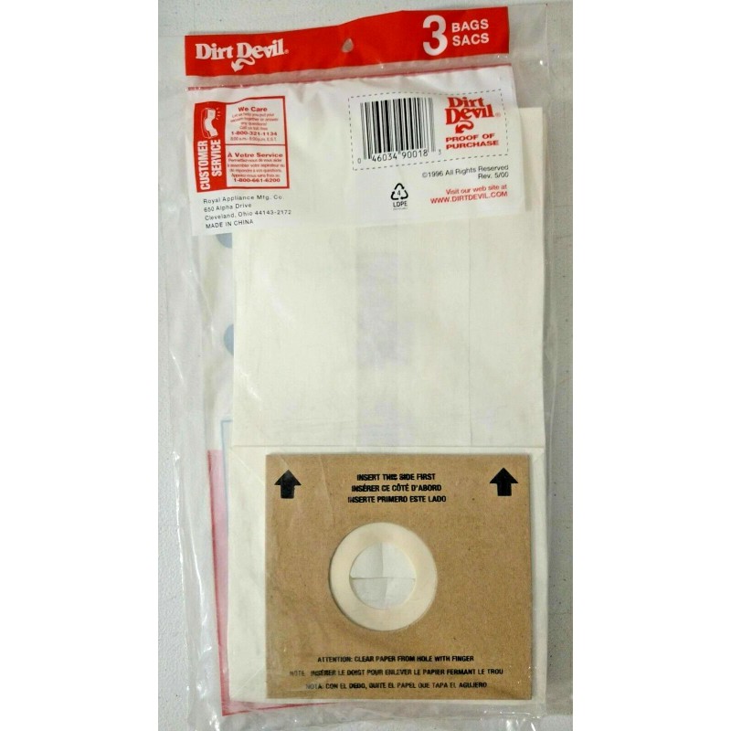 Dirt Devil Upright Deluxe & MVP Model Style C Vacuum