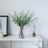 VIERENA VIERENA 17.5" Artificial Eucalyptus Stems in Glass Vase with