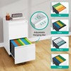 SISESOL 2 Drawer File Cabinet with Lock and Wheels,White Rolling