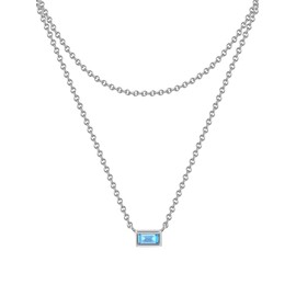 GLANZSTÜCKE MÜNCHEN Women's Necklace 925 Sterling Silver with Zirconia, Silver, Cubic Zirconia