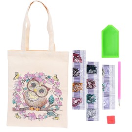 Pssopp DIY Diamond Painting Shopping Bag Rhinestone Painting Canvas Shopping Bag Art Craft Shoulder Handbags for Women Girls (BB023), Default