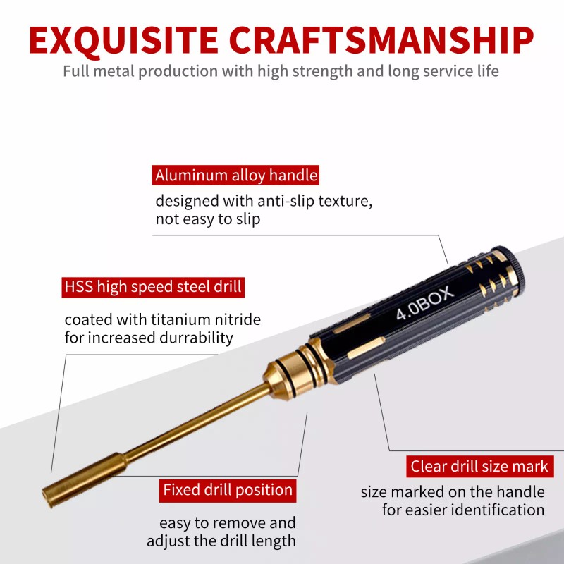 Buddy RC Hex Nut Screw Driver Set Titanium Nitride Coated4.0mm