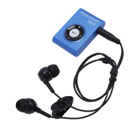 IPX8 Water Proof MP3 Player for Swimming, 8GB Underwater Music Player with Lossless Sound, Secure Clip & Water Proof Headphones for Diving, Surfing, Running, Skiing (Blue)