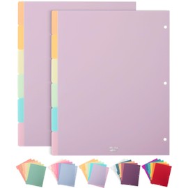 Mr. Pen- 6 Tab Binder Dividers, Pack of 2 Sets (12 Total), Plastic for 3 Ring Binder
