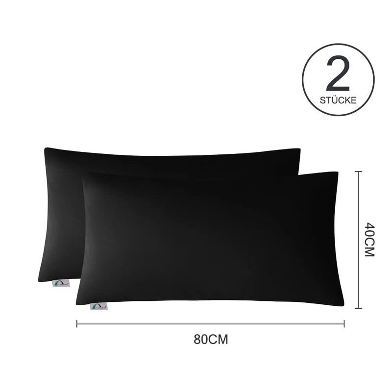 Amolavet Cushion Cover 40 x 80 cm, Black, Set of