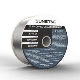 Sunstac Flux Core Welding Wire E71T-GS 0.030" Gasless MIG Wire - 2LB ABS Spool for Mild/Galvanized/Stainless Steel (Indoor & Outdoor Use)