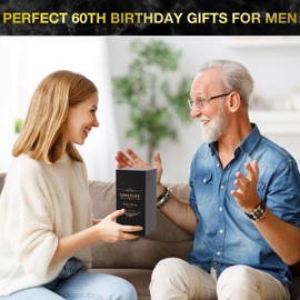 60th Birthday Gifts for Men, 1965 60th Birthday Decorations Gifts Ideas for Him, Turning 60 Gift Ideas, Cool 60 Year Old Gifts for Husband, Dad, Grandpa, Friends, Teachers, Boss, 20oz Tumbler Gift Box