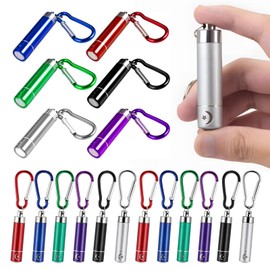 LED Torch Set, 12 Pieces Mini Torch Keyring, Children's Torch, Key Ring Torch, for Party Bags, Children's Birthday, Children Outdoor Camping (6 Colours)