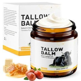 Blue Sea Sky Whipped Beef Tallow for Skin & Face（Unscented - Jojoba Oil | Handmade Face Body Moisturizer with Organic Grass-Fed Beef Tallow and Honey Balm Natural Formula for Dry Sensitive Skin