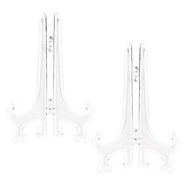 Funzhan 2 x Clear Acrylic Easel Plastic Plates Stand Holder Fold Display Stand Picture Frame Artwork - 20 cm