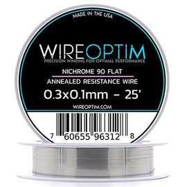 WIREOPTIM - 0.3mm x 0.1mm - Nichrome 90 Resistance Wire – 25 Feet