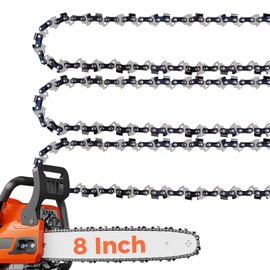 EXSHP 8 Inch Chainsaw Chain Mini Chainsaw Replacement Chain 8inch for Ryobi Kobalt and more, 3/8" LP Pitch, 050" Gauge, 34 Drive Links (3 Pack) (90YNP-6)
