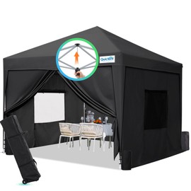Quictent Privacy 8x8 Pop up Canopy Tent with Sidewalls and Roll-up Ventilated Windows, One Person Easy Setup, Outdoor Commercial Gazebo Shelter Enclosed Waterproof, Bonus 4 Sandbags