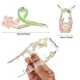 Hair Claw Clips for Women,2Pcs Large Non-Slip Metal Sparkly Hair Clips Strong Hold Hair Accessories for Thin & Thick Hair