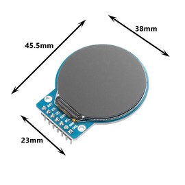 GC9A01 1.28 Inch Circular TFT Screen for Arduino RGB IPS HD 240 x 240 Resolution SPI Interface LCD Display Module for Display Devices, Real-time Monitoring and Instrument Display