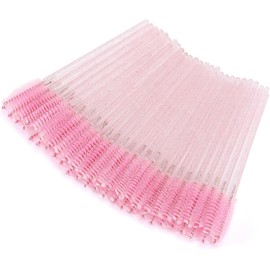 Tbestmax 50 varillas de rímel desechables, cepillos de cristal para cejas, extensiones de pestañas, brochas de maquillaje y pestañas postizas.