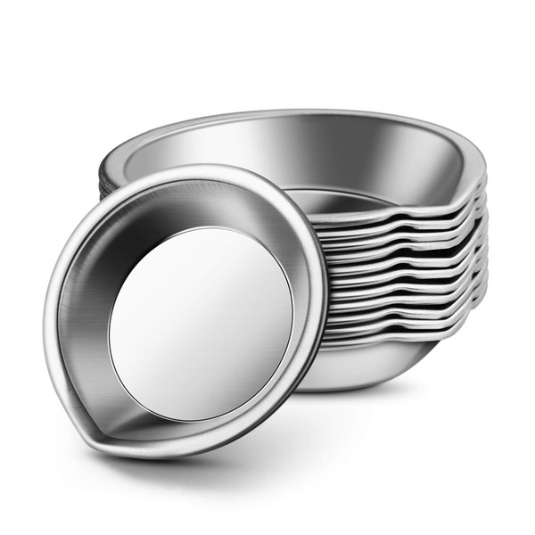 Cabilock 12pcs Makeup Palette Stainless Steel Small Round Paint Tray