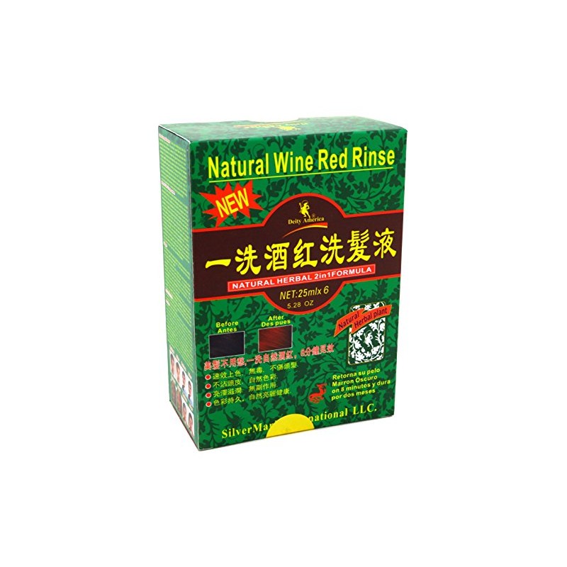 Diety Shampoo Natural Herbal Color Change Kit, Wine Red