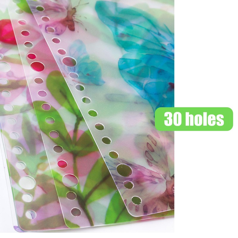 CLKE 6 Pieces A5 Plastic Dividers Dividers 6 Holes Dividers