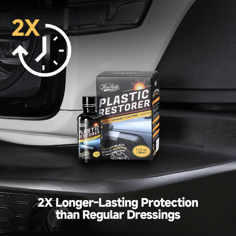 Toretark Plastic Restorer for Cars, Not a Dressing, Black Trim