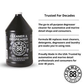 Formula 88 Cleaner & Degreaser | Multi Surface Car & Marine Cleaner for Interior, Exterior | Removes Grease & Grime Residue on Metal, Plastic, Cloth, Vinyl, Carpet (1-Gallon)