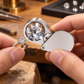 40X Jeweler's Loupe with LED & UV Light – Folding Pocket Magnifier for Jewelry, Coins, Stamps & Small Details