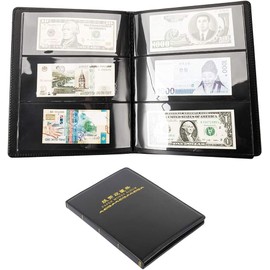 60 Pockets Paper Money Album Currency Banknote Collection Leather Album Book Cash Holder Storage