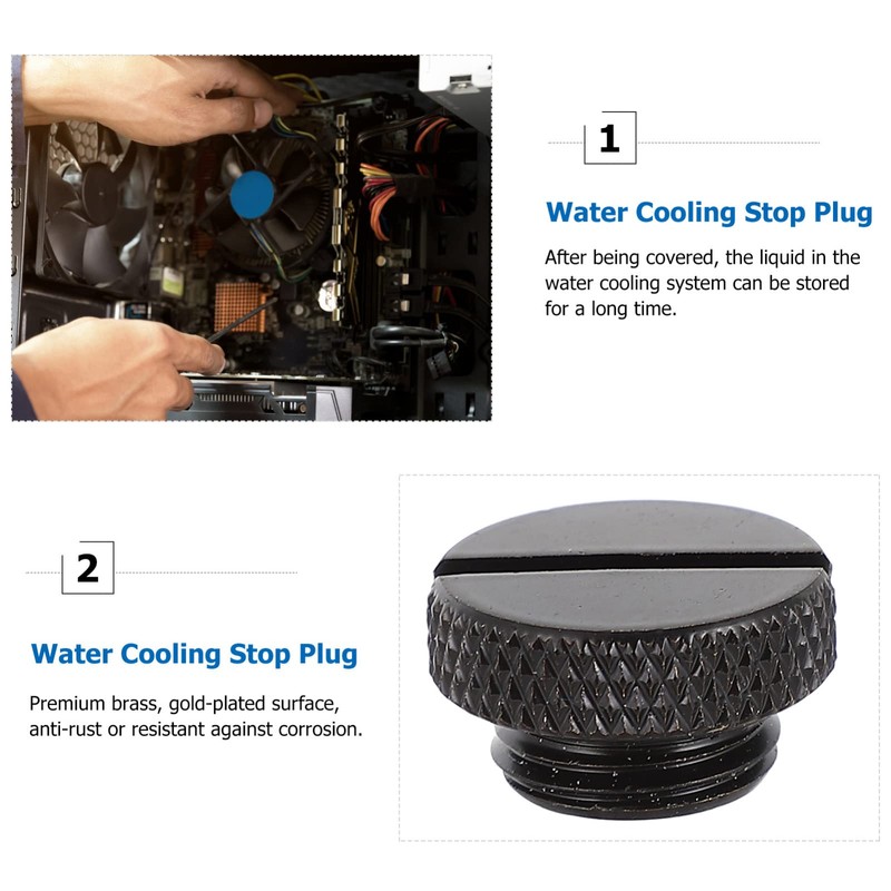 SHINEOFI G1/4 Stop Plug for Computer Water Cooling Systems 6PCS