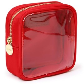 Aveniee - Pequeña bolsa de maquillaje transparente, bonita bolsa de maquillaje esencial, bolsa transparente con cierre, bolsas de cosméticos para muje