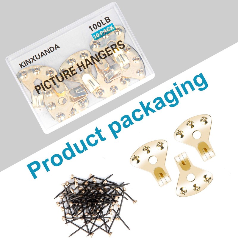 10Pcs Heavy Duty Picture Hangers with Nails, Kinxuanda Professional Picture