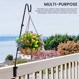 Tongyuyan 2Pack Bird Feeder Pole,36 Inch Bird Feeder Hanger,Plant Wall Mount,Flower Pots, Blankets, Lanterns, Wind Chimes and More