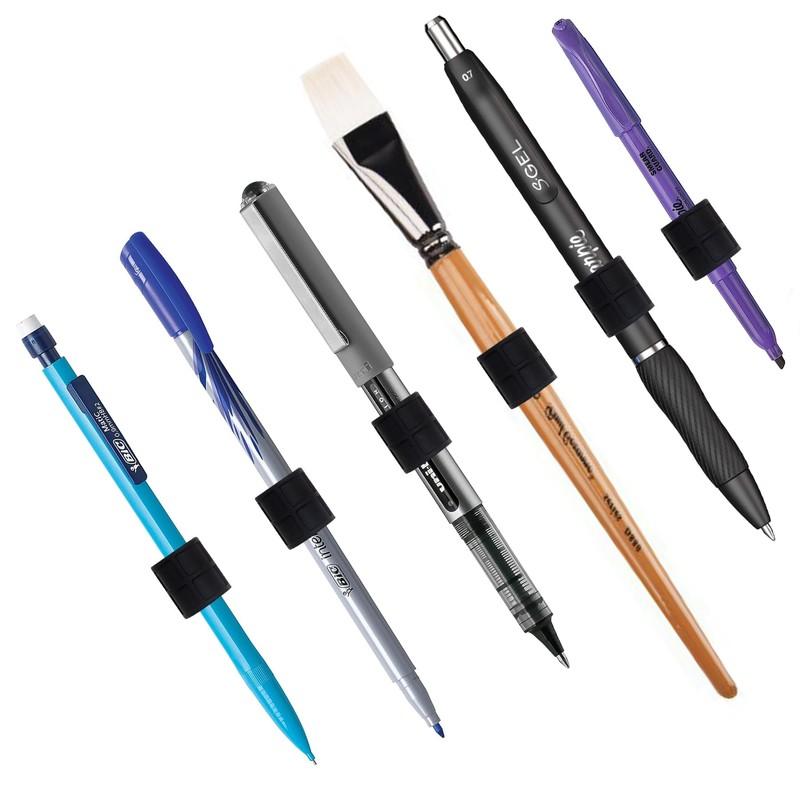 4 Pack Magnetic Pen Pencil Holder - Silicone Adjustable holder