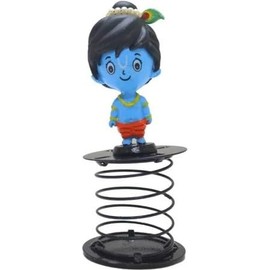 Lord Krishna Car Dashboard Spring Bobblehead, Decorative Showpiece, 10 cm, Blue