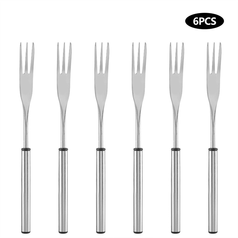 6Pcs Stainless Steel Hot Pot Fork Outdoor Picnic BBQ Grilling