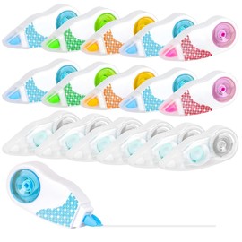 Meetory Correction Tapes Set of 16, 6 m x 5 mm Correction Roller, Mini Roller, School Supplies, Correction Tapes for Children, Students, Office, Home, School (Colour)