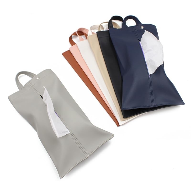 MEOTDEOY Tissue Case, Hanging, Stylish, Car, PU Leather, Tissue Cover,