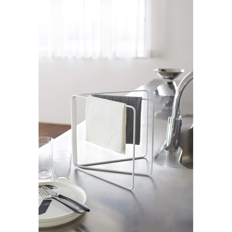 Yamazaki Dishcloth Hanger, Alloy Steel, White, One Size
