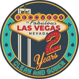 Las Vegas Recovery AA chip Available in Years 1-50 Sober Medallion for 12 Step Programs