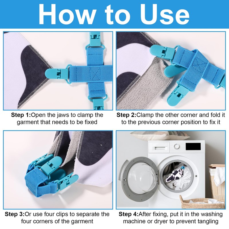 BOXOB 2pcs Bed Sheet Detangler, Blue Sheet Detangler Fitted Sheet