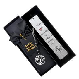 Inspirational Bookmark Gift with Gift Box Stainless Steel Motivational Bookmark Metal Bookmark for Friends Daughter Son Student Colleagues