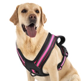 EPETKO No Pull Dog Harness, No Choke Front Clip Pet Harness Adjustable Soft Padded Dog Vest with Easy Control Handle and Reflective Strips Dog Harness for Medium Large Dogs