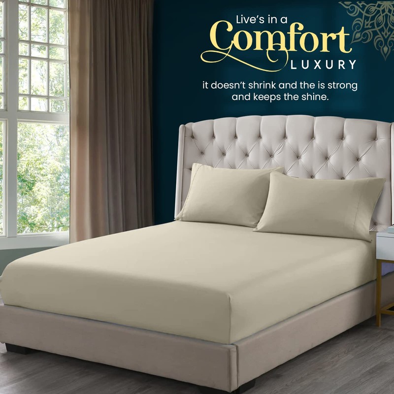 Sunshine Comforts Microfiber Fitted Sheets Super King Size Breathable, Anti