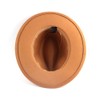 QUUPY Khaki Classic Felt Fedora Hat Wide Brim Floppy Panama