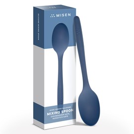 Misen Silicone Mixing Spoon - Professional-Grade, Dishwasher Safe - No Scratch Nonstick-Safe Kitchen Tool for Stirring, Scraping, and Serving - Stong, Durable, Heat Resistant - Blue
