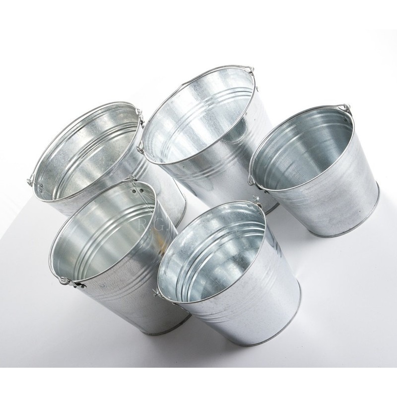 Unbekannt Metal Bucket Water Bucket Tin Bucket Galvanised Decorative Bucket
