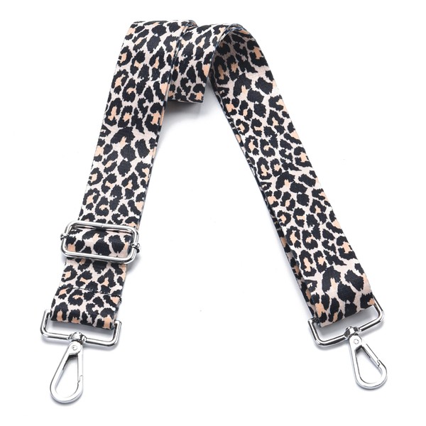 Wide Purse Strap Adjustable Replacement Crossbody Bag Strap Silver Hardware