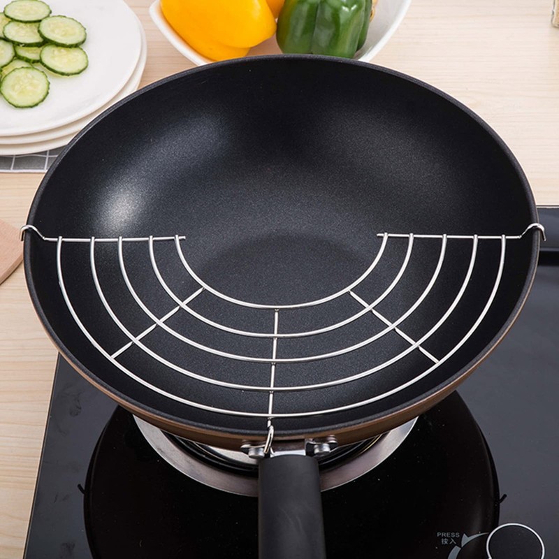 Wok Shelf, Kitchen Wok Fry Pan Pot Stainless Steel Shelfs