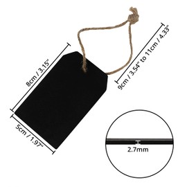 Belle Vous Wooden Blackboard for Writing on, Small Chalkboard (Pack of 24), 8 x 5 cm, Double-Sided Small Hanging Boards for Labelling, for Weddings, Parties, Decorative Table Labels & Price Tags