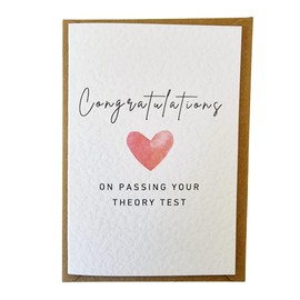 Congratulations On Passing Your Driving Theory Test Card - Theory Test Pass Card - Learner Driver Congratulations Card - Made In The UK